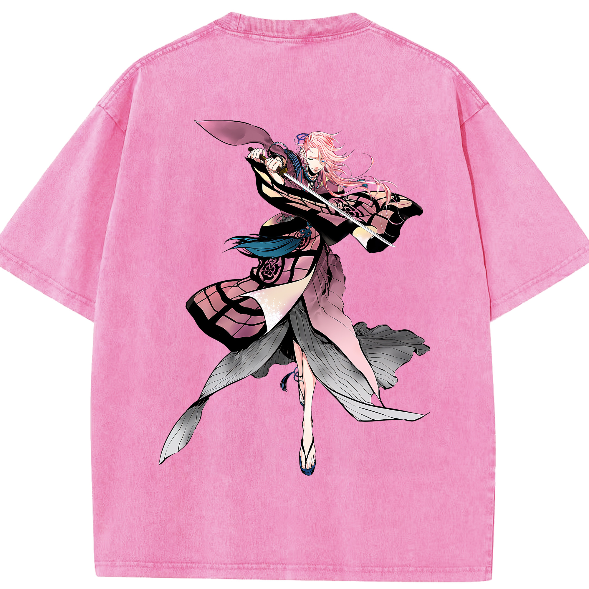 （画像用） 刀剣乱舞 Touken Ranbu 綿100% ヴィンテージ風 半袖Tシャツ（背面プリント）